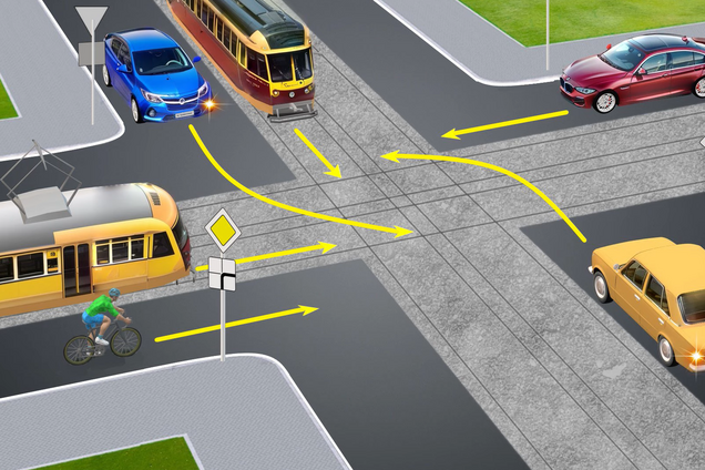 Хто проїде перехрестя третім? Тест на знання ПДР