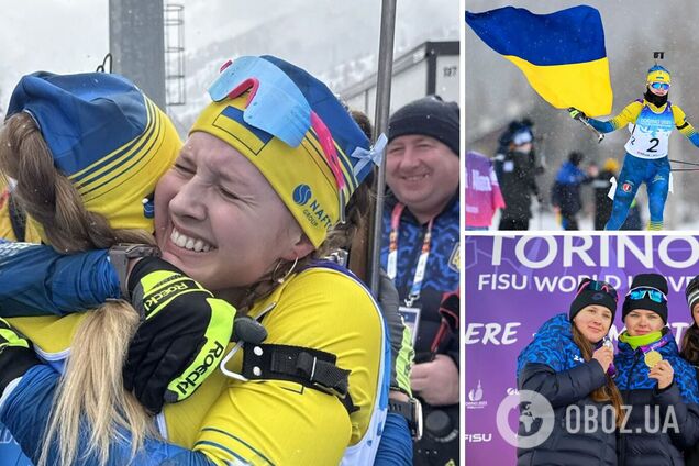 Финиш с сине-желтым флагом! Украина сделала золотой дубль в биатлоне на Универсиаде-2025. Видео