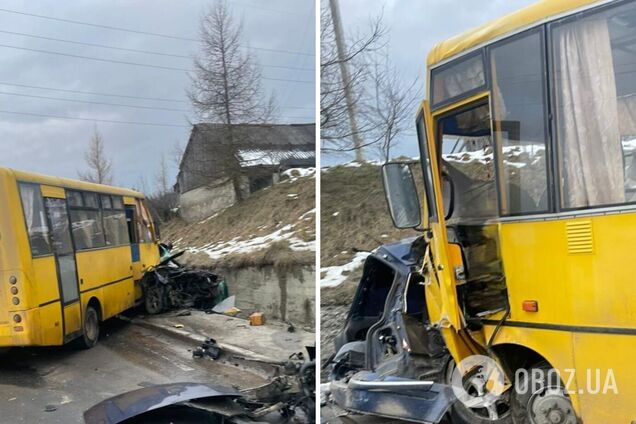 На Львівщині автобус потрапив у жахливу ДТП: загинули водій і троє пасажирів. Фото