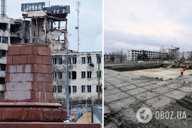 Окупанти створюють у Маріуполі монумент з російським гербом: спливли подробиці. Фото