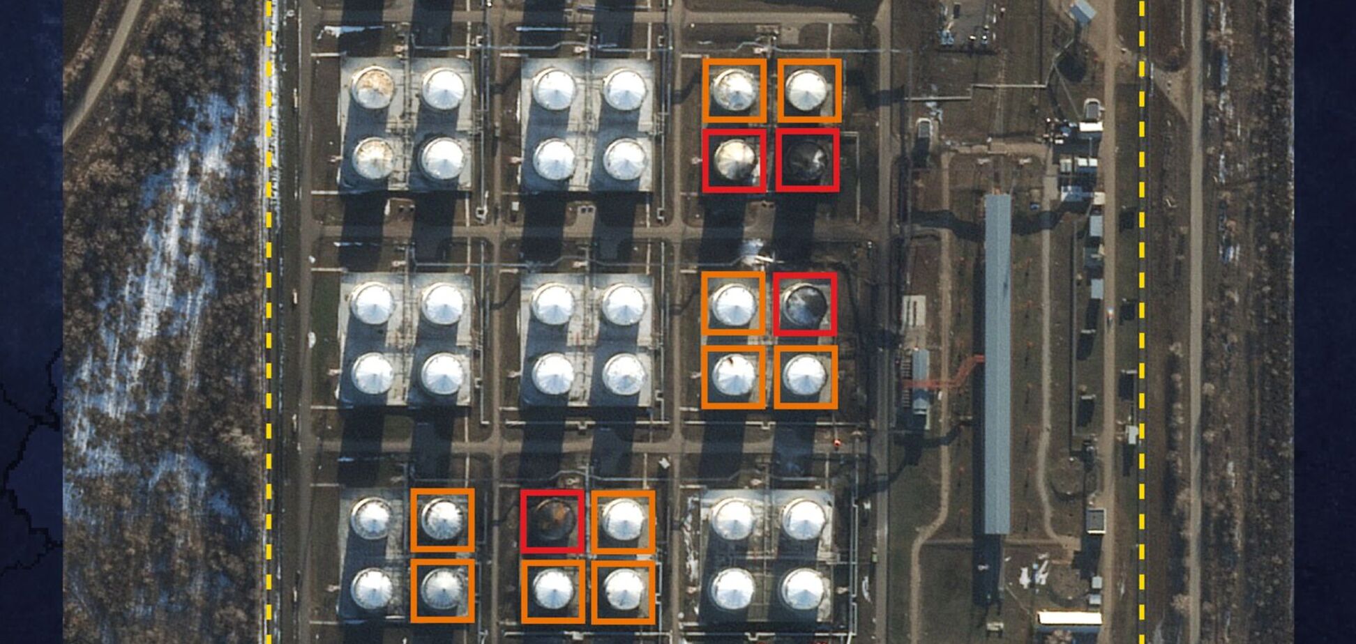 Розвідка Британії показала наслідки атак дронів по нафтобазі біля аеродрому в Енгельсі