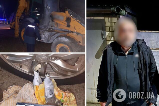 Пришли отключать газ: под Киевом мужчина 'коктейлем Молотова' пытался сжечь трактор коммунальщиков. Фото