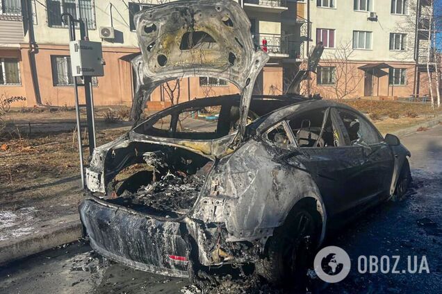 Поджег электрокар знакомого из-за семейного конфликта: в Киевской области задержали злоумышленника. Фото