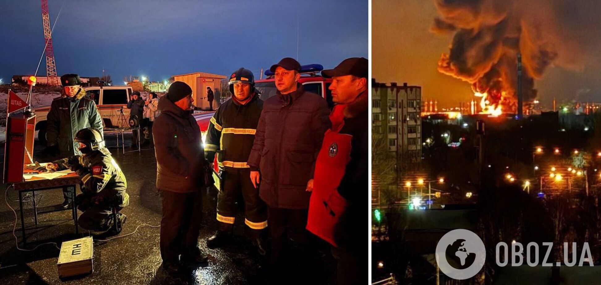 Пожар виден в Саратове: в атакованном дронами российском Энгельсе ввели режим чрезвычайной ситуации. Видео