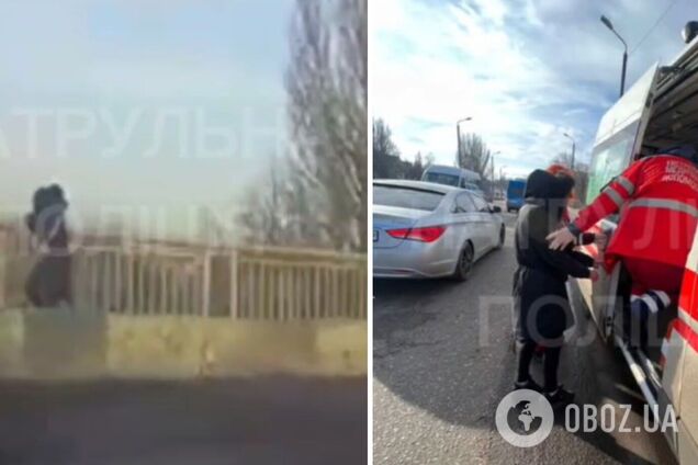 Казала, що 'життя не має сенсу': в Одесі патрульні врятували жінку, яка намагалася вчинити самогубство на мосту. Фото і відео