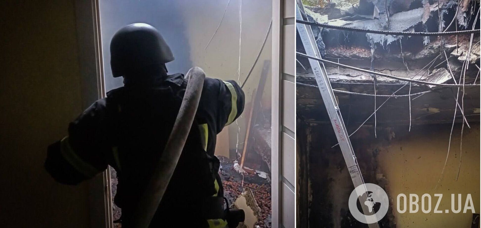 Виникла пожежа: у ДСНС розповіли про наслідки ранкової російської атаки на Київщину. Фото