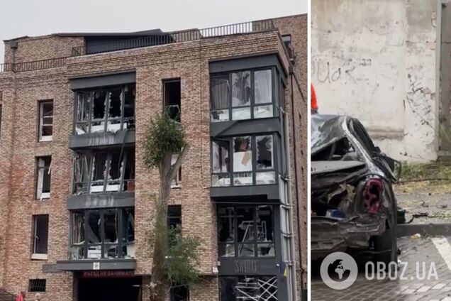 Изуродованные здания и обгоревшие авто: как выглядит центр города Днепра после российской атаки. Фото и видео