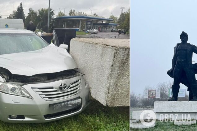 На Львівщині водій знепритомнів і помер за кермом: авто влетіло в пам'ятник, є постраждала