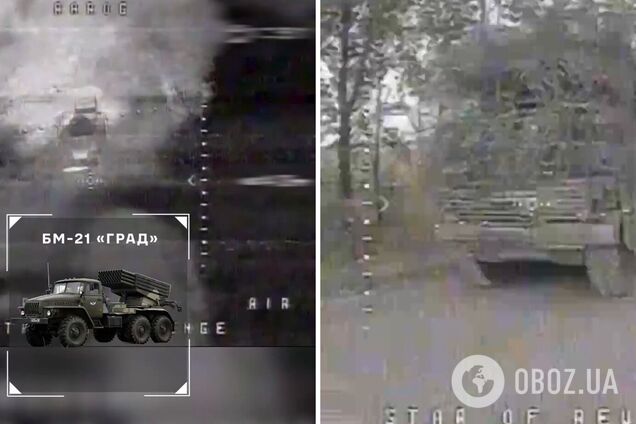 На Донецком направлении Силы беспилотных систем поразили пять танков и 'Град'. Видео