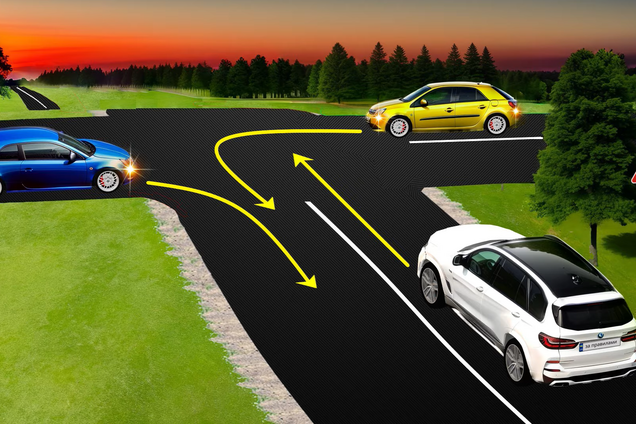 В якому порядку розʼїдуться авто? Тест на знання ПДР