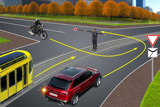 Кто может проехать перекресток? Тест на знание сигналов регулировщика