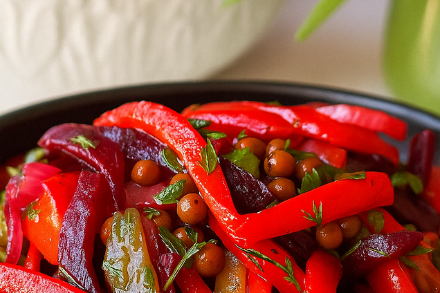 Вкусный осенний салат со свеклой и перцем: лучше обычного винегрета