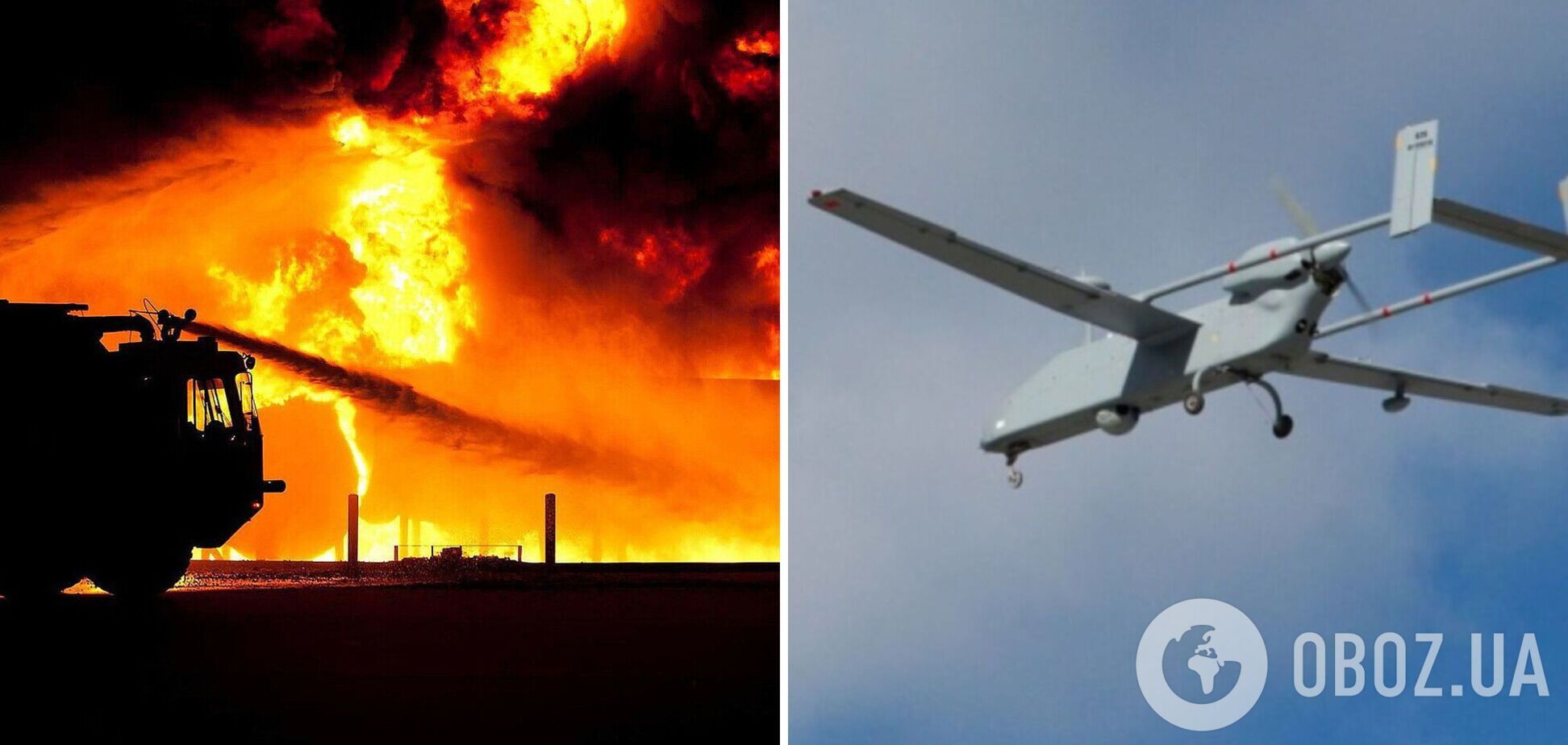 Дрони атакували нафтобазу в Гвардійському в Криму: сталася пожежа. Відео