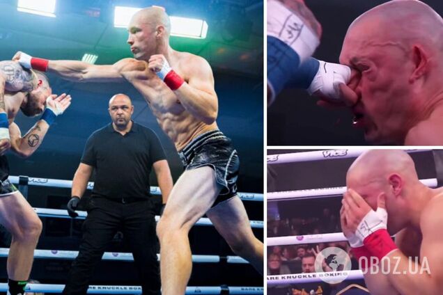 Бойцу во время поединка на голых кулаках впечатали нос в лицо. Видео собрало 1 млн просмотров