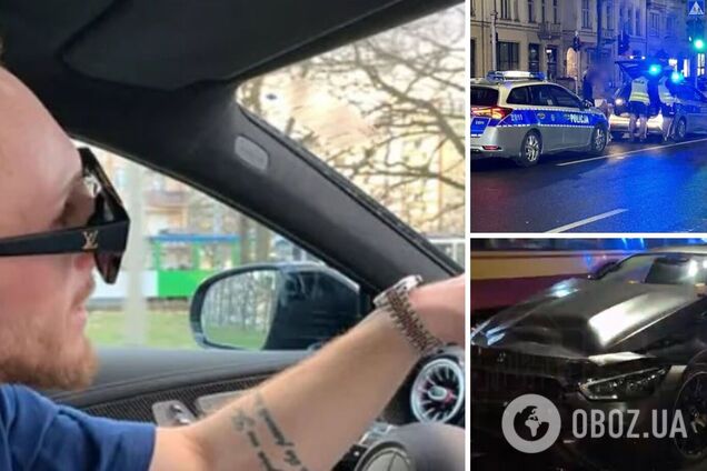 У Варшаві блогер з України потрапив у ДТП на авто за 11 млн і намагався втекти з місця: на момент аварії був нетверезим. Фото