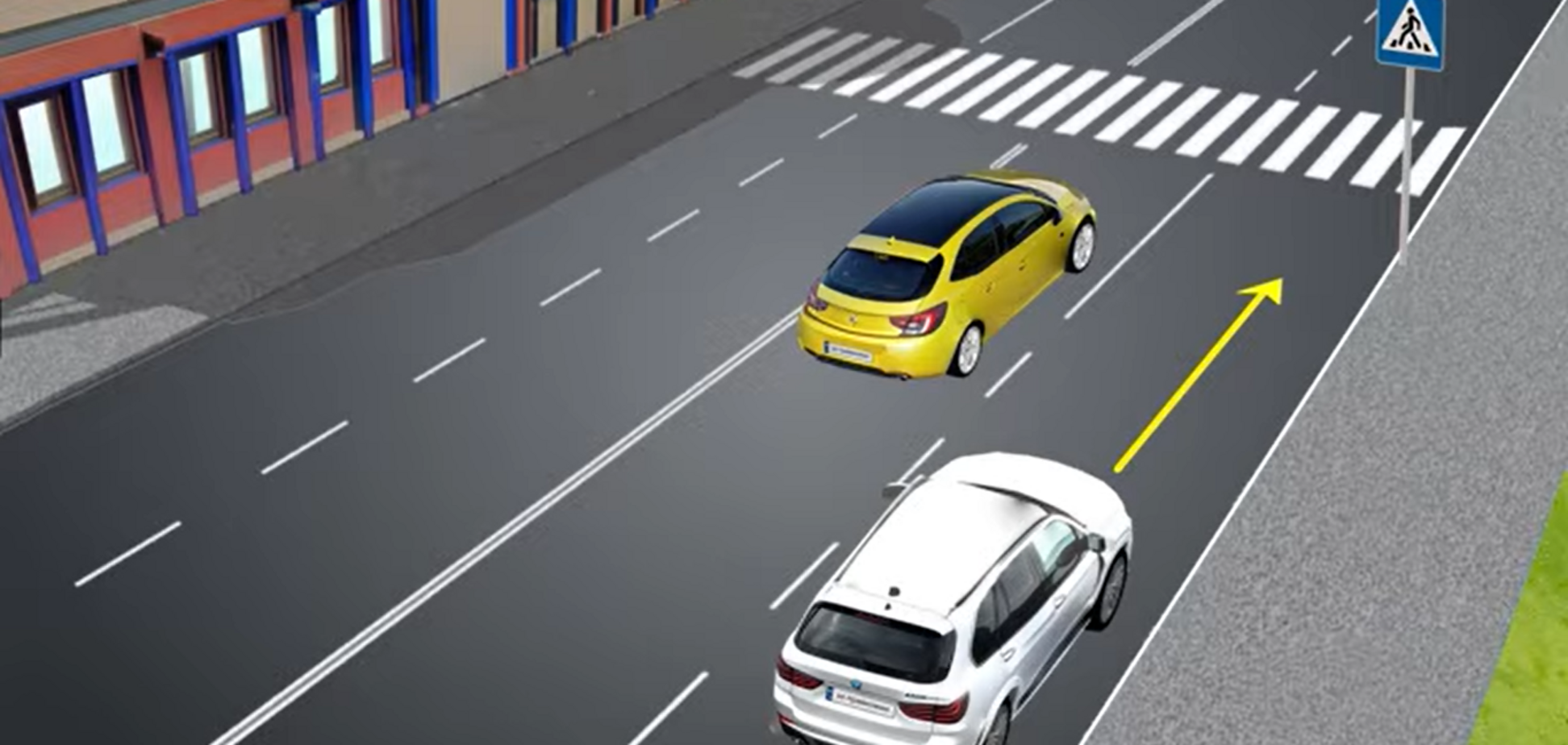 Як має вчинити водій білого авто? Тест на знання ПДР