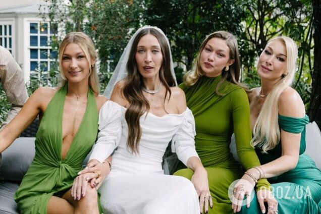 Наречена у вінтажній сукні, а подружки – в зеленому: старша сестра Джіджі та Белли Гадід зіграла весілля в стилі 'сад кохання'. Фото