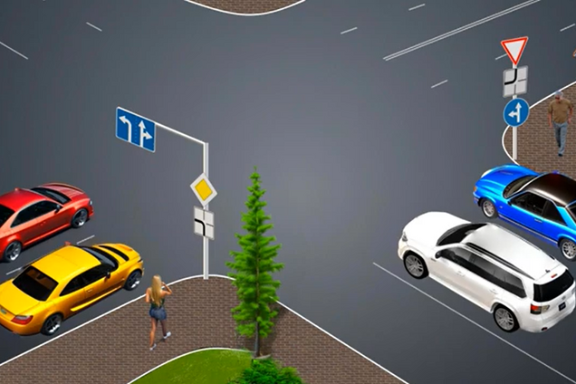 Кто может проехать только в одном направлении? Тест на знание ПДД