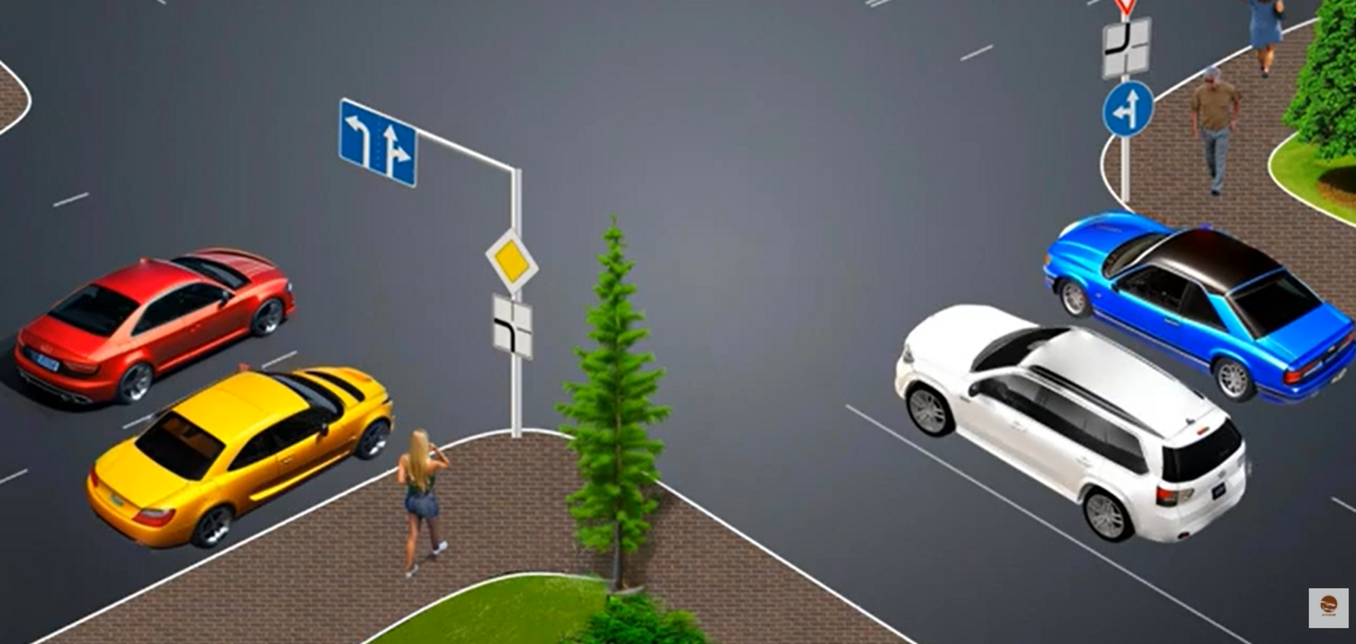 Кто может проехать только в одном направлении? Тест на знание ПДД