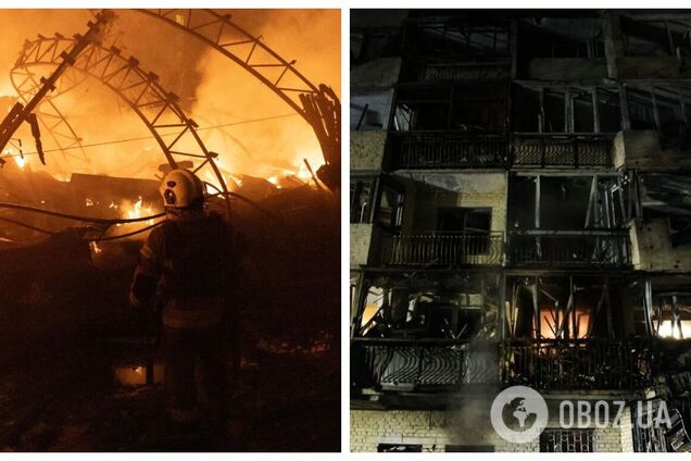 Россия снова атаковала Киев 'Шахедами': произошли пожары, пострадали семь человек. Фото