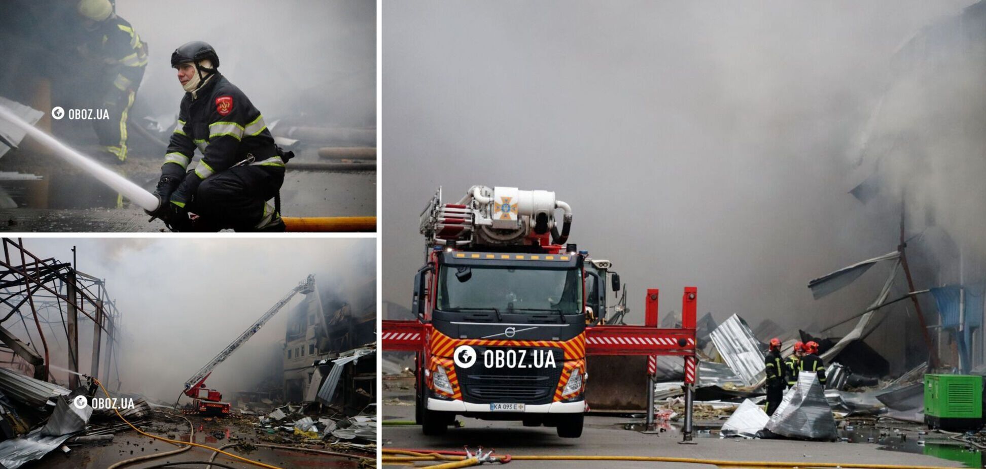 Потрощені будівлі, пожежі й дим: з'явились кадри наслідків терористичної атаки РФ на Троєщині. Фото та відео