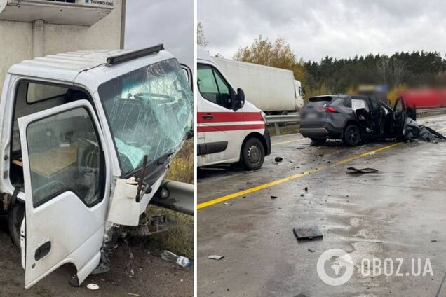 Біля Житомира зіткнулися кросовер і вантажівка: постраждали двоє людей. Фото