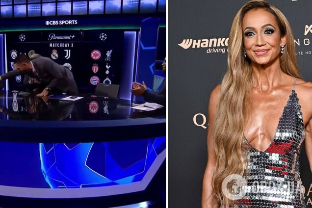 У ведучої Ліги чемпіонів у прямому ефірі порвалася сукня і 'випали груди'. Відео