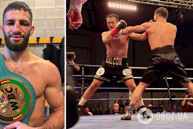 Непобедимый украинский боксер в бою с двумя брутальными нокдаунами завоевал чемпионский пояс. Видео