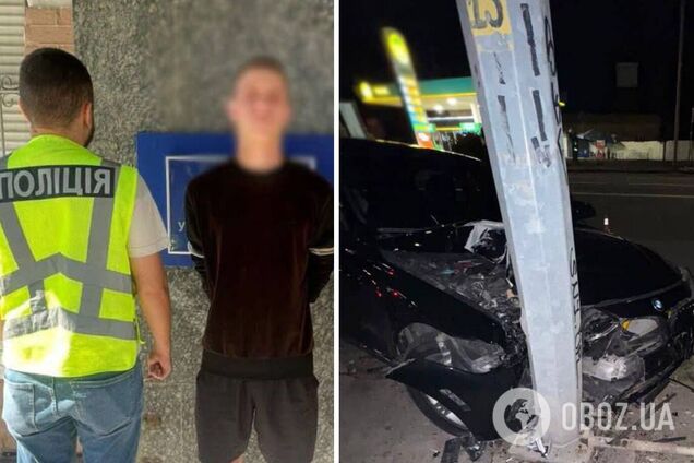 В Киеве пьяный работник автомойки угнал и разбил BMW клиента. Подробности дела и фото