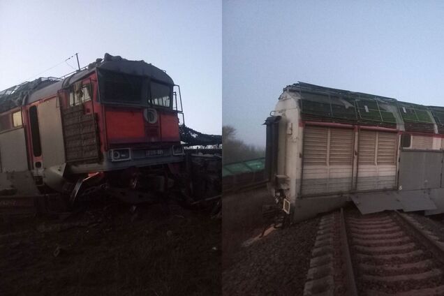 Локомотив и десять вагонов сошли с путей: под оккупированным Бердянском устроили диверсию на железной дороге. Фото