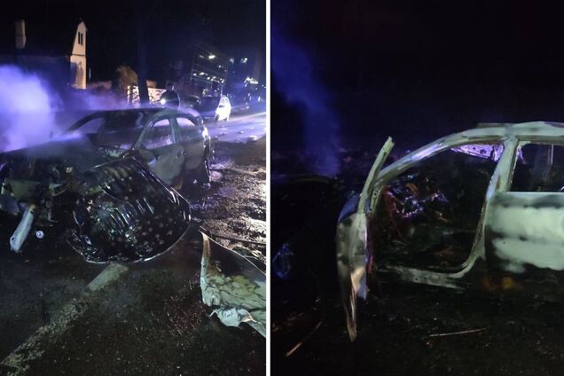 У Києві п’яний водій Lexus збив на смерть пішохода, а потім врізався у стовп: машина загорілась. Подробиці та фото