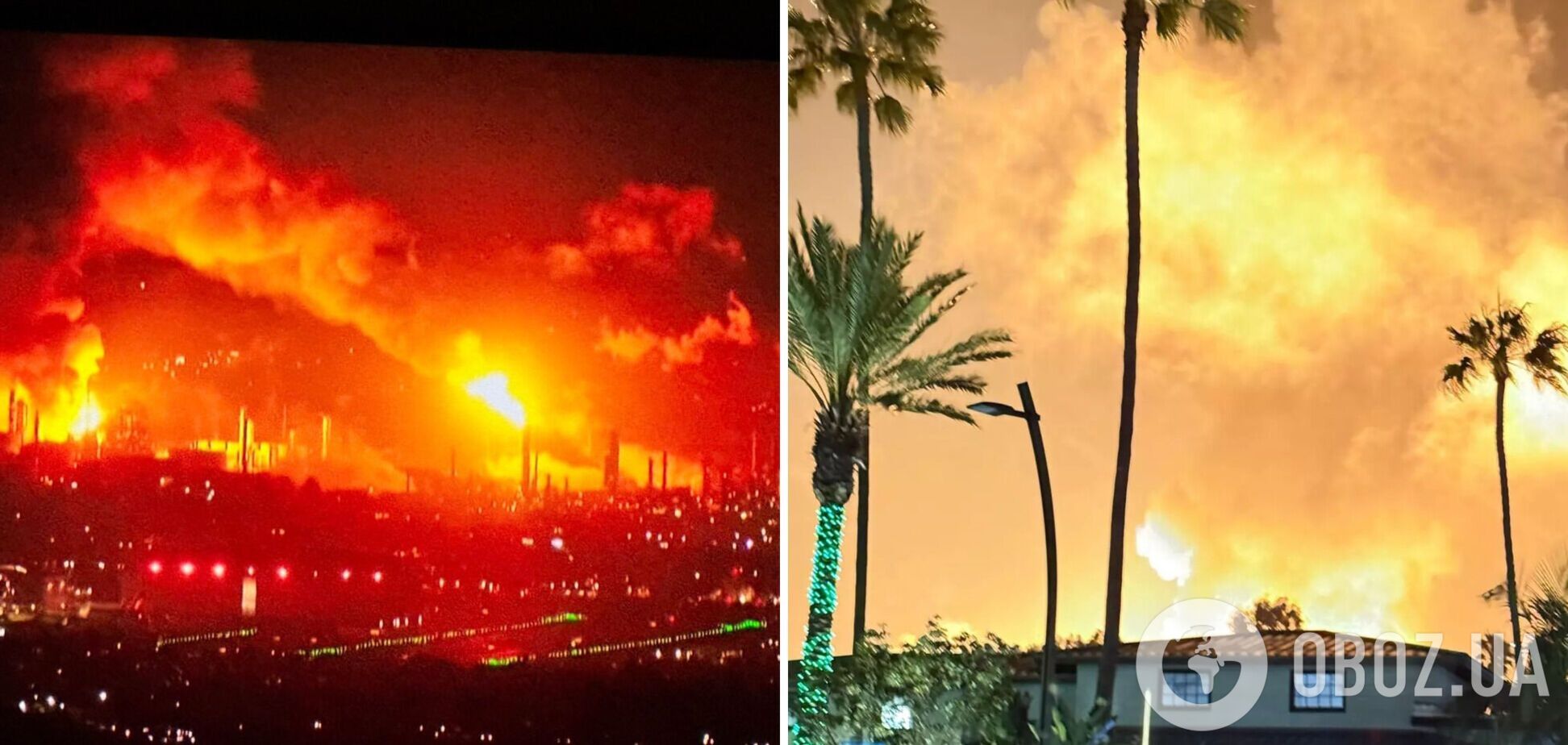 Поднялась стена огня: в Лос-Анджелесе произошел взрыв на НПЗ, вспыхнул мощный пожар. Видео