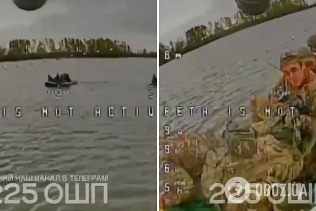 'Пытались добраться до плацдарма': военные показали точную работу по лодке с российскими морпехами из 810-й бригады. Видео
