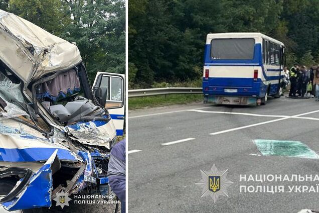 На Львовщине столкнулись маршрутка и грузовик: восемь раненых, среди них – 14-летний парень. Фото