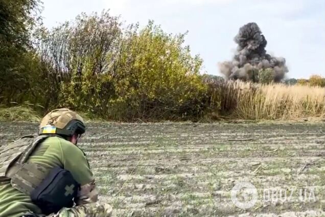 На Киевщине уничтожили боевую часть 'Шахеда', которую нашли на поле. Видео