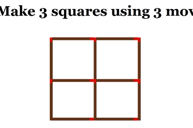 Как сделать три квадрата? Тяжелая головоломка со спичками