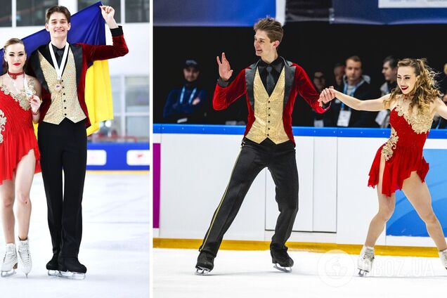 Украинские фигуристы с историческим рекордом выиграли 'золото' на турнире в Польще. Видео