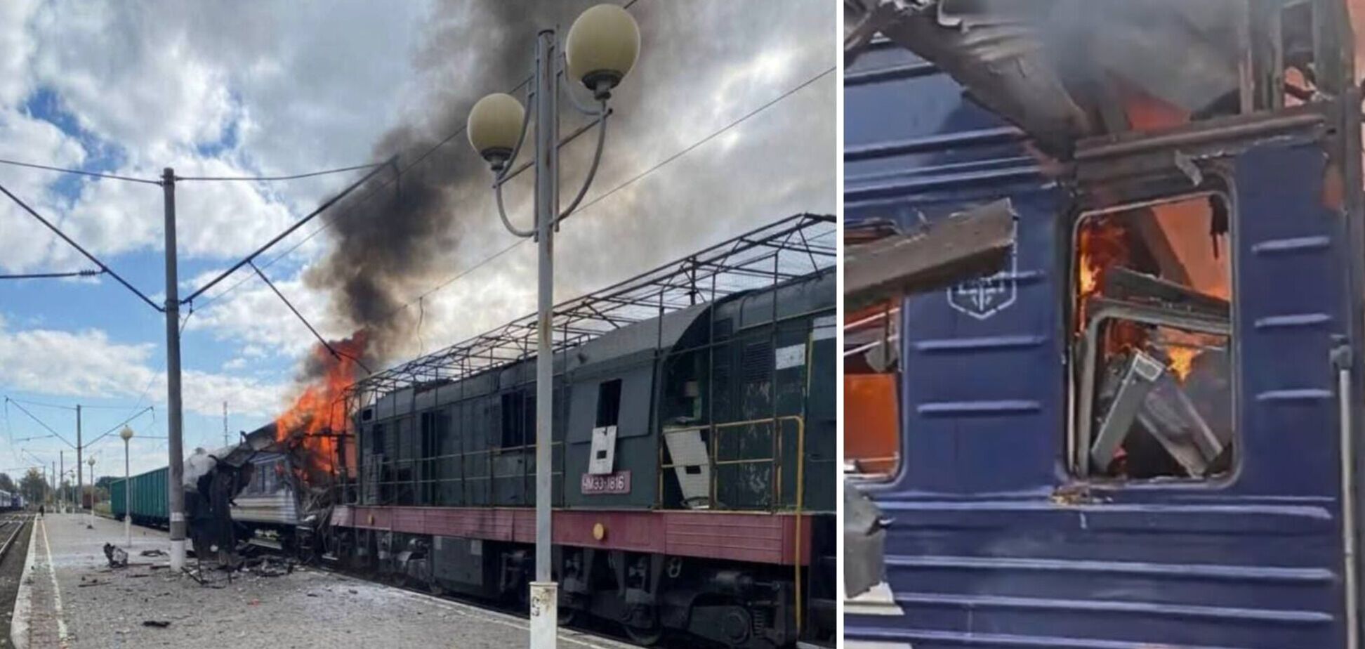 Оккупанты атаковали поезд Шостка – Киев на Сумщине: было два взрыва, пострадало много людей. Фото