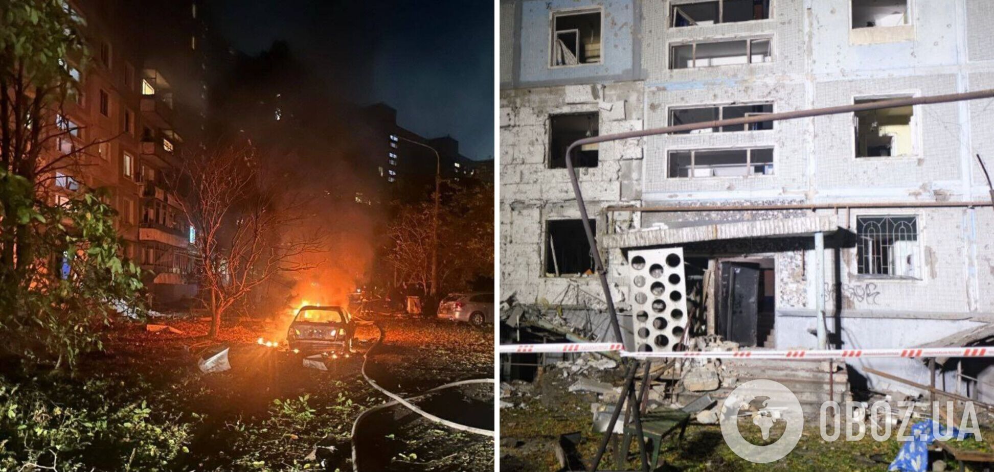 Тяжелая ночь: полицейские показали кадры первых минут после удара РФ по Запорожью. Видео