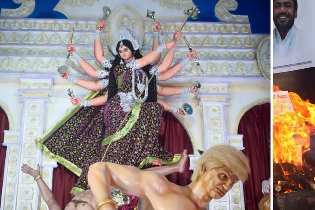 Виконувало роль демона: на фестивалі в Індії створили опудало, схоже на Трампа. Фото і відео