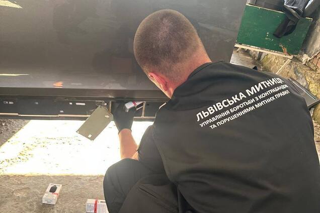 Иллюстрация - работник Гостаможслужбы осматривает авто