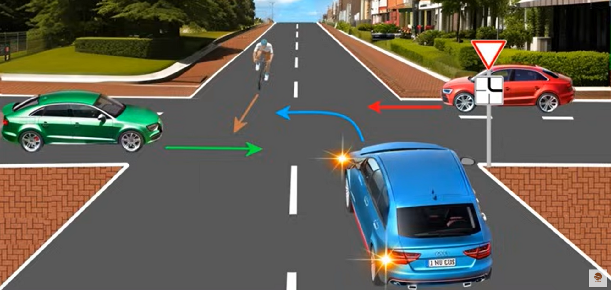 Кто проедет перекресток первым и последним? Тест для водителей