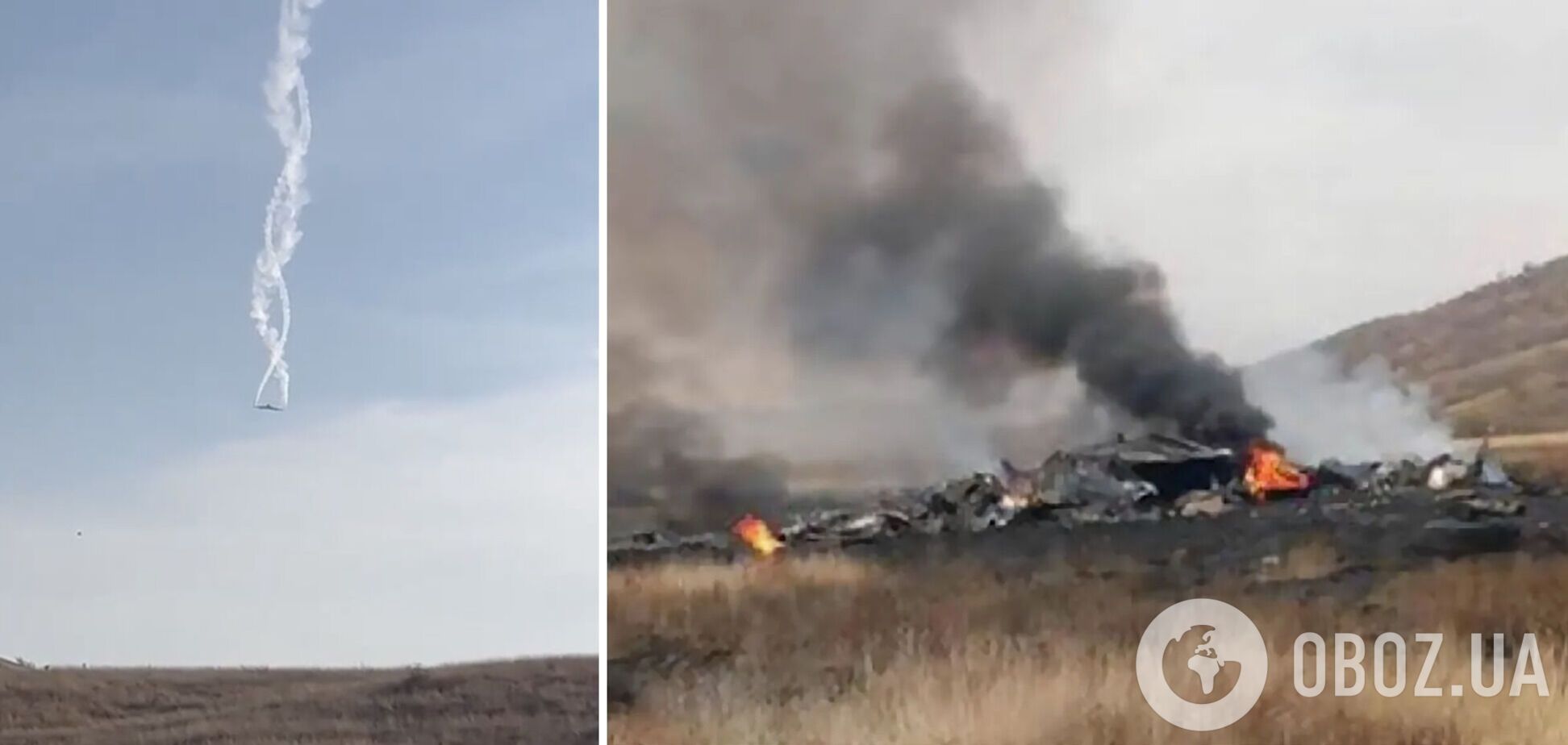 Турецкий военный самолет упал на границе Азербайджана и Грузии, на борту было 20 человек: все подробности