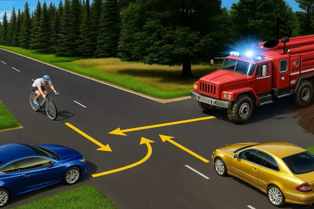 Хто проїде перехрестя передостаннім? Тест на знання ПДР