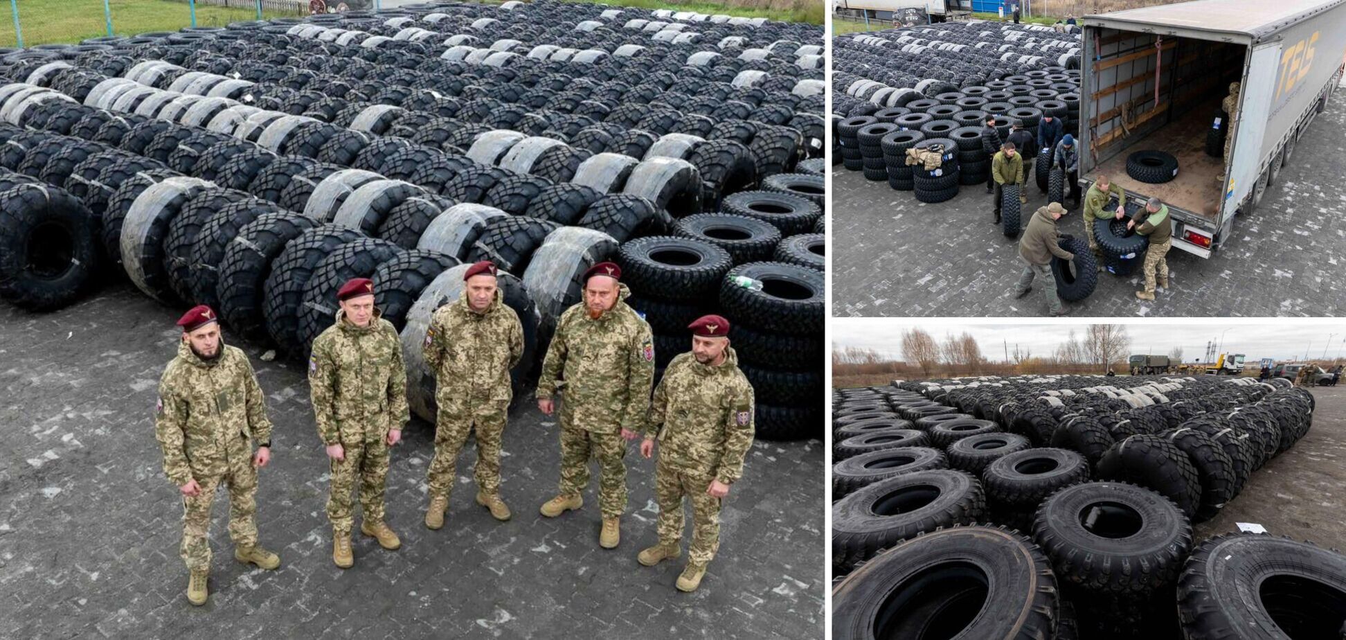 Хватит для 11 подразделений: Порошенко передал на фронт девять сотен зимних шин