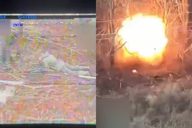 Сразу два украинских дрона 'поймали' оккупанта на Сумщине. Видео