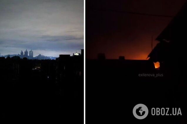 В Донецке взорвалась подстанция: город обесточен, зато пожар видно издалека. Фото и видео