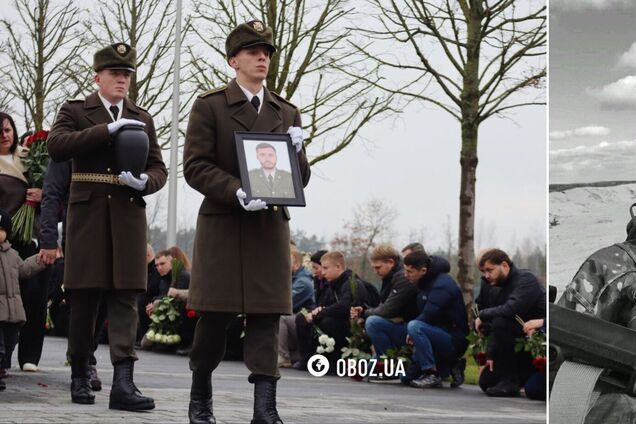 Прах погибшего в 2022 году военного журналиста Алексея Чубашева похоронили на Национальном мемориальном кладбище. Фото и видео