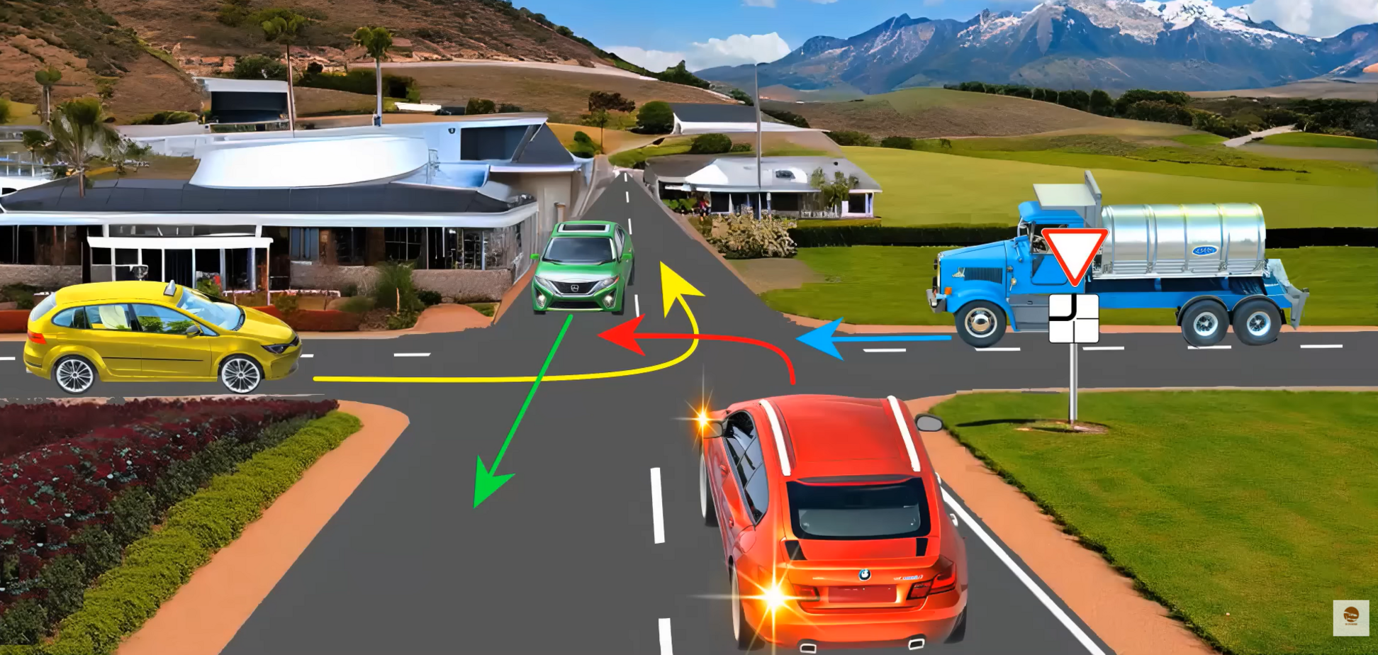 Кто проедет первым, а кто – последним? Запутанное задание по ПДД