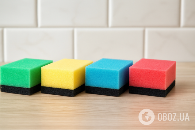Почему кухонные губки разных цветов: в этом есть скрытый смысл